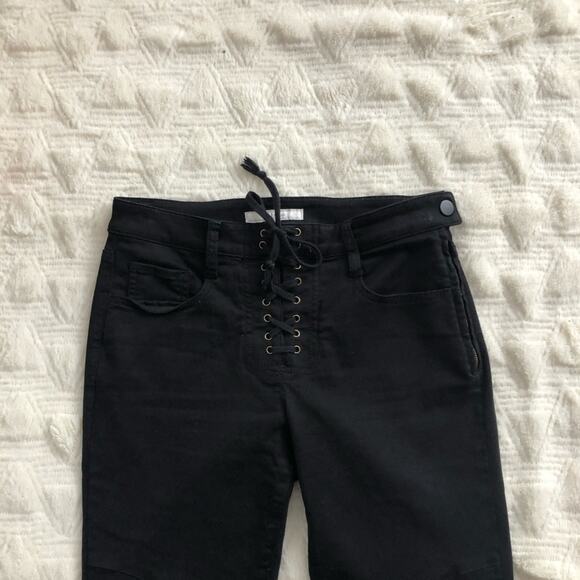 Joie Adorea Skinny Lace-Up Moto Pants in Caviar - Picture 4 of 7